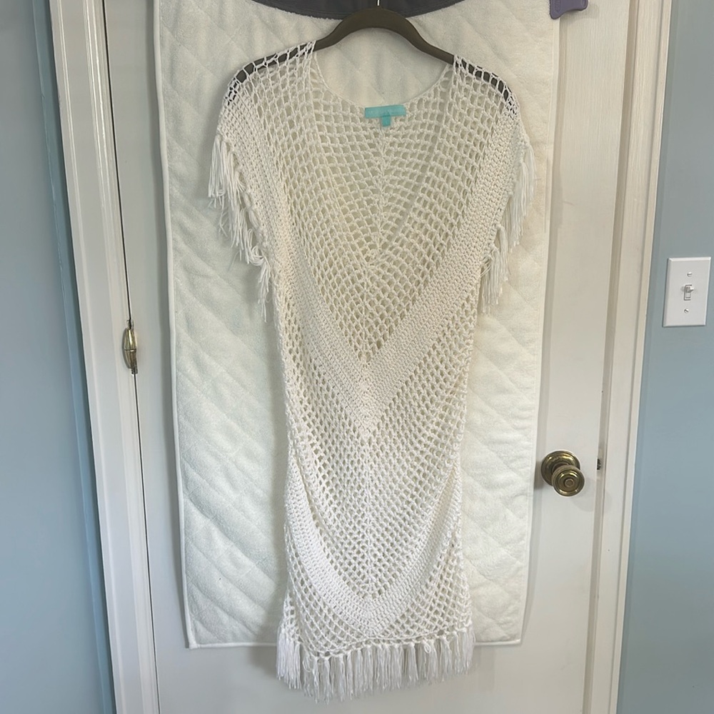White crochet beach coverup
